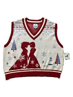 World of Frozen Knit Sweater Vest Hong Kong Disneyland Souvenir Top Size XL